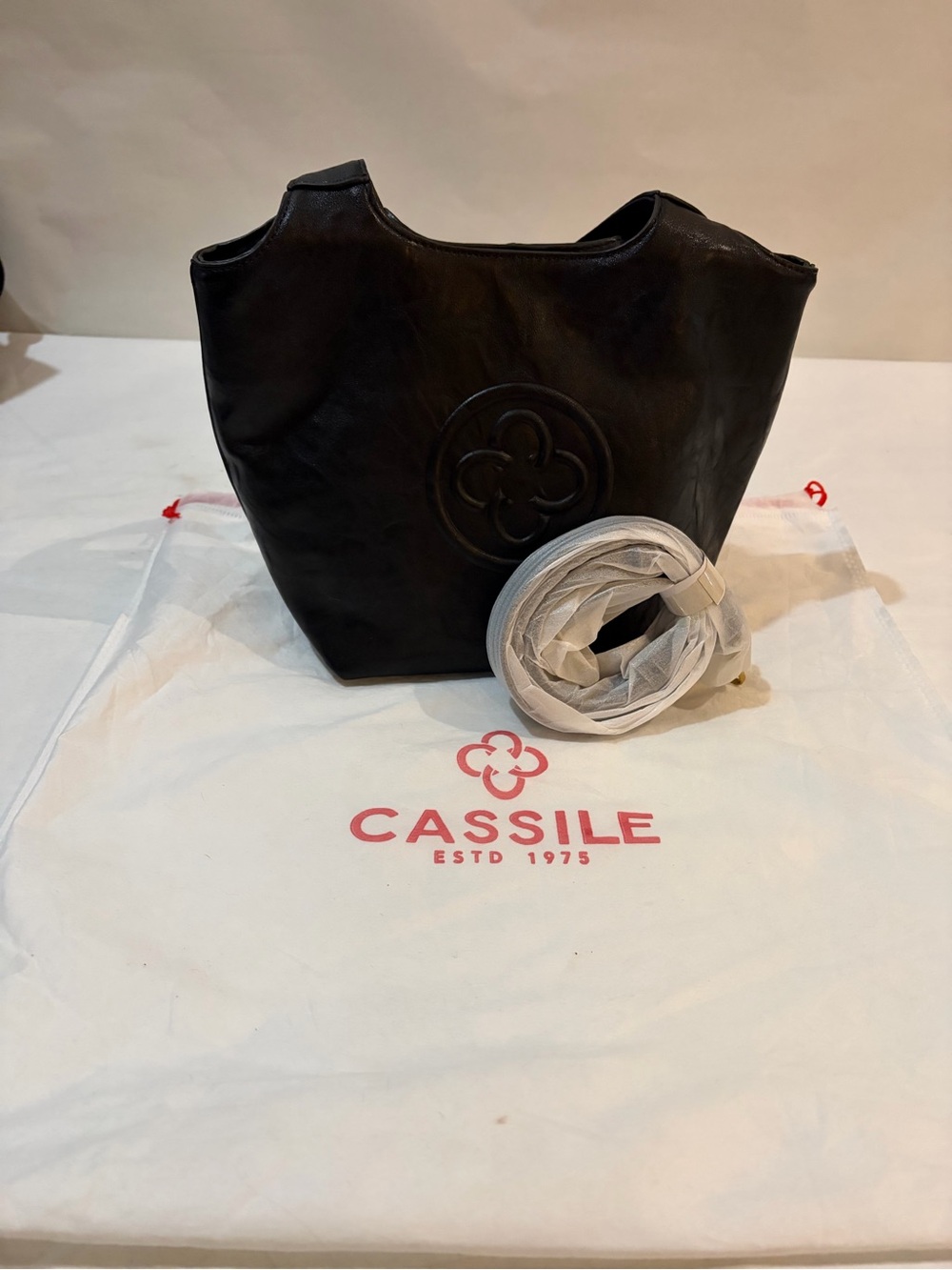 Black Leather Tote Bag
